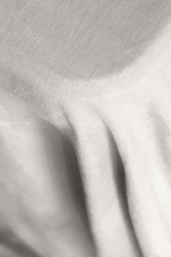 Round linen tablecloth in off-white / milk white ⌀ 330cm